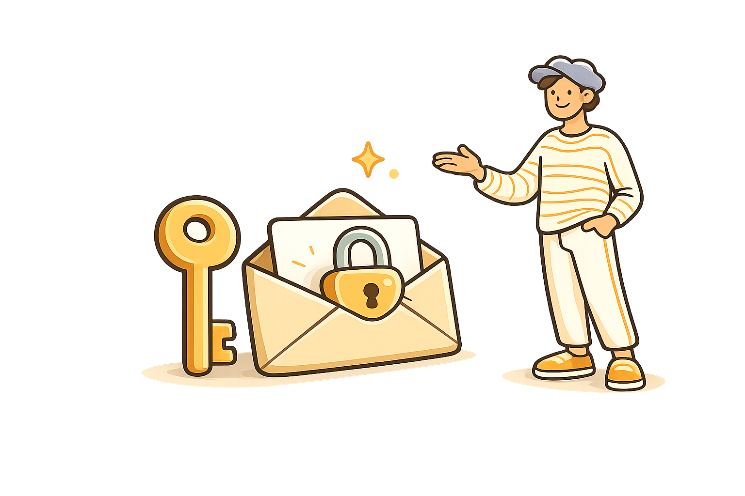 A key and a locked envelope — reset your SallehWhiteVentures password